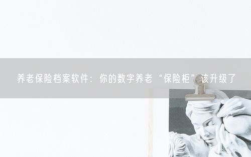养老保险档案软件：你的数字养老“保险柜”该升级了