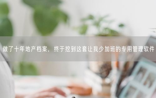 做了十年地产档案，终于挖到这套让我少加班的专用管理软件