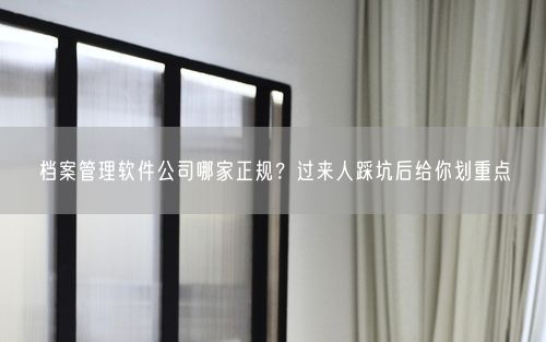 档案管理软件公司哪家正规？过来人踩坑后给你划重点