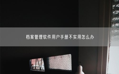 档案管理软件用户手册不实用怎么办