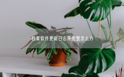 档案软件更新日志不完整怎么办