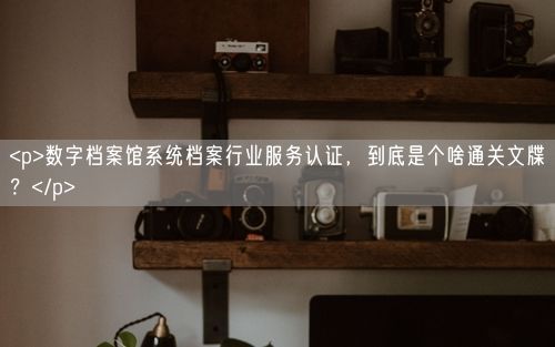 <p>数字档案馆系统档案行业服务认证，到底是个啥通关文牒？</p>
