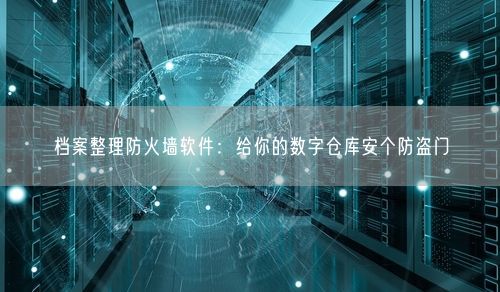 档案整理防火墙软件：给你的数字仓库安个防盗门