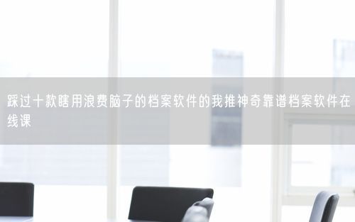 踩过十款瞎用浪费脑子的档案软件的我推神奇靠谱档案软件在线课